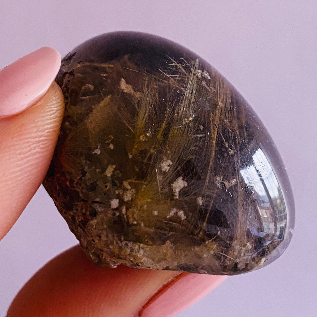 SALE! Lodalite Garden Quartz Crystal Lense With Angel Hair / The Master Healer / Amplifies Intention & Energy / Protects Against Negativity - Premium  from My Store - Just £69.95! Shop now at Lumi Gemstones