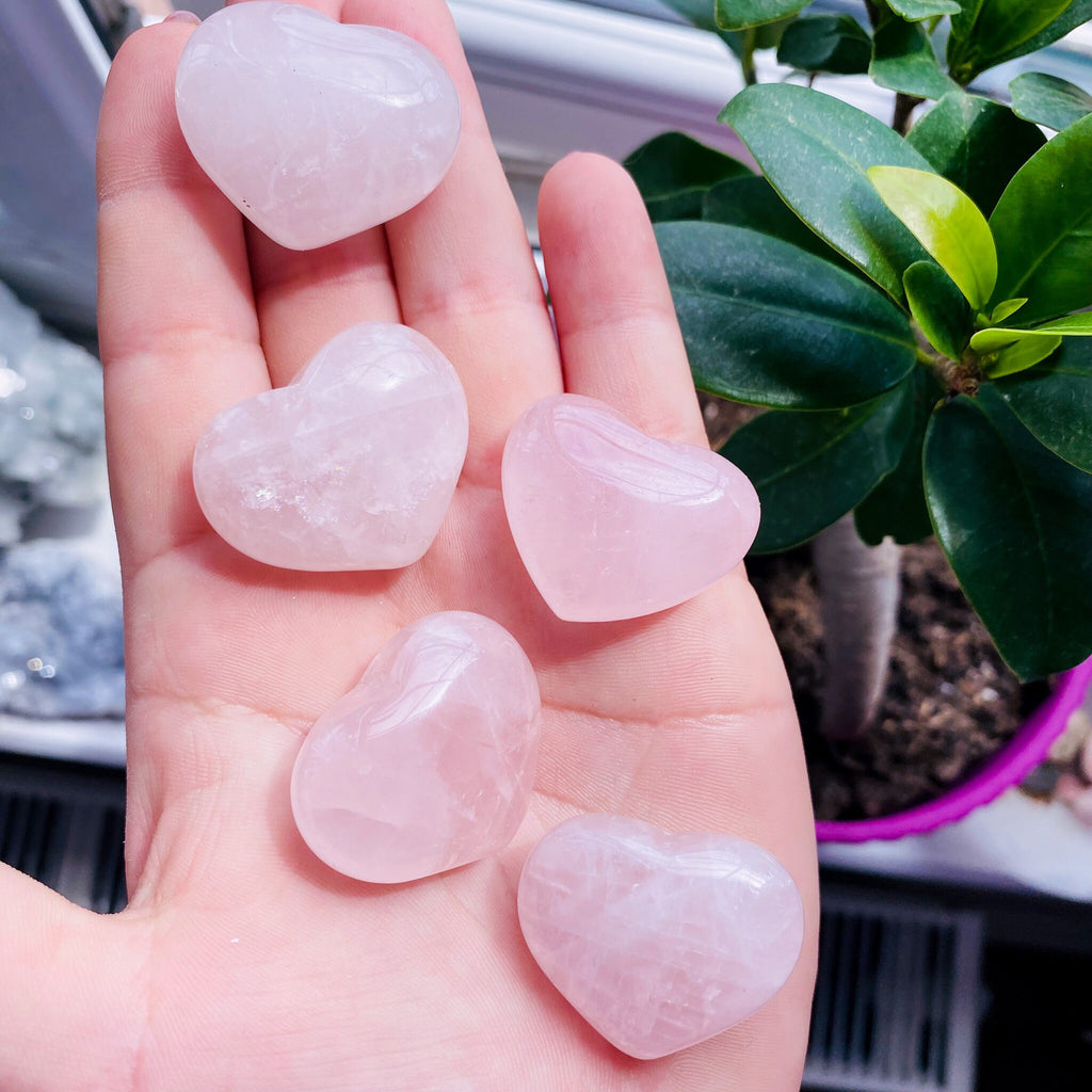 Rose Quartz Crystal Love Hearts / Encourages Self Love, Unconditional Love, Reduces Anxiety, Worries & Stress / The Crystal Of Love / Gift - Premium  from My Store - Just £7.50! Shop now at Lumi Gemstones