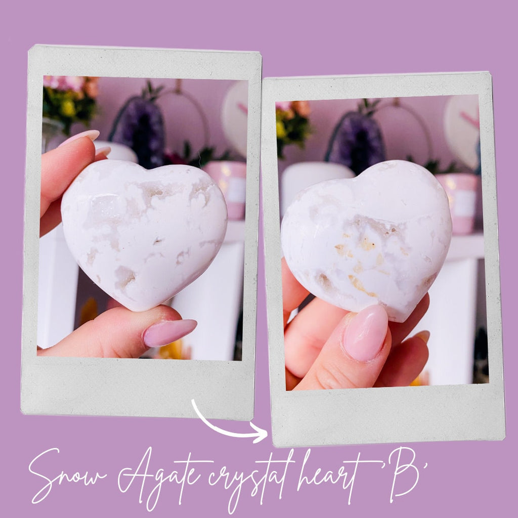 SALE! Snow Druzy Agate Crystal Hearts / Releases Negativity, Stress & Tension / Encourages Spiritual + Angelic Communication / Purity - Premium  from My Store - Just £42! Shop now at Lumi Gemstones