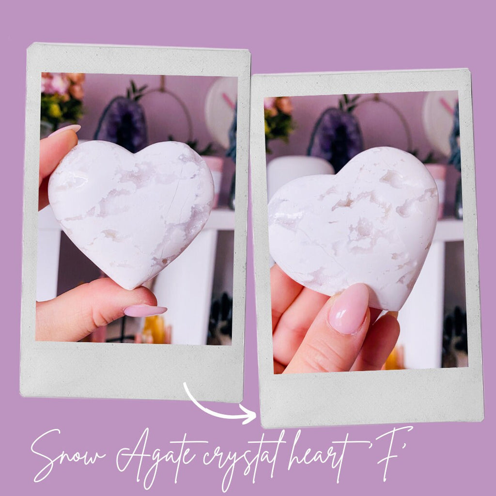 SALE! Snow Druzy Agate Crystal Hearts / Releases Negativity, Stress & Tension / Encourages Spiritual + Angelic Communication / Purity - Premium  from My Store - Just £32! Shop now at Lumi Gemstones