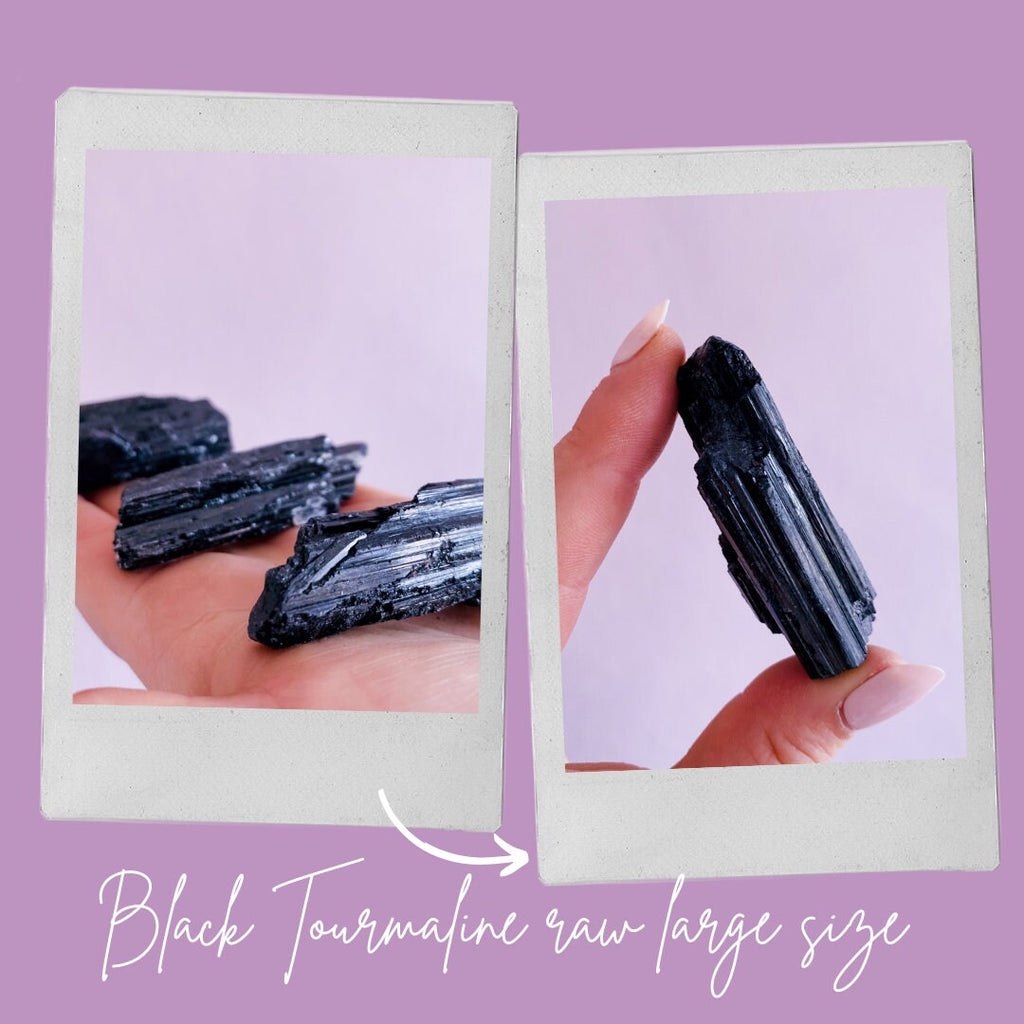 1st Quality Black Tourmaline Crystals / Protects Against All Negativity / Encourages Optimism, Happiness, Good Luck / Reduces Pain & Stress - Premium  from My Store - Just £1.99! Shop now at Lumi Gemstones