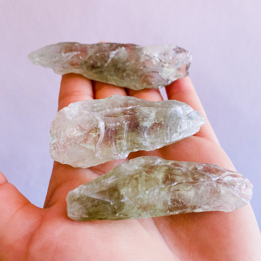 Green Amethyst Raw Natural Crystals / Prasiolite Raw, Green Quartz / Transforms Negative Energy To Positive / Transformational + Creative - Premium  from My Store - Just £8.95! Shop now at Lumi Gemstones