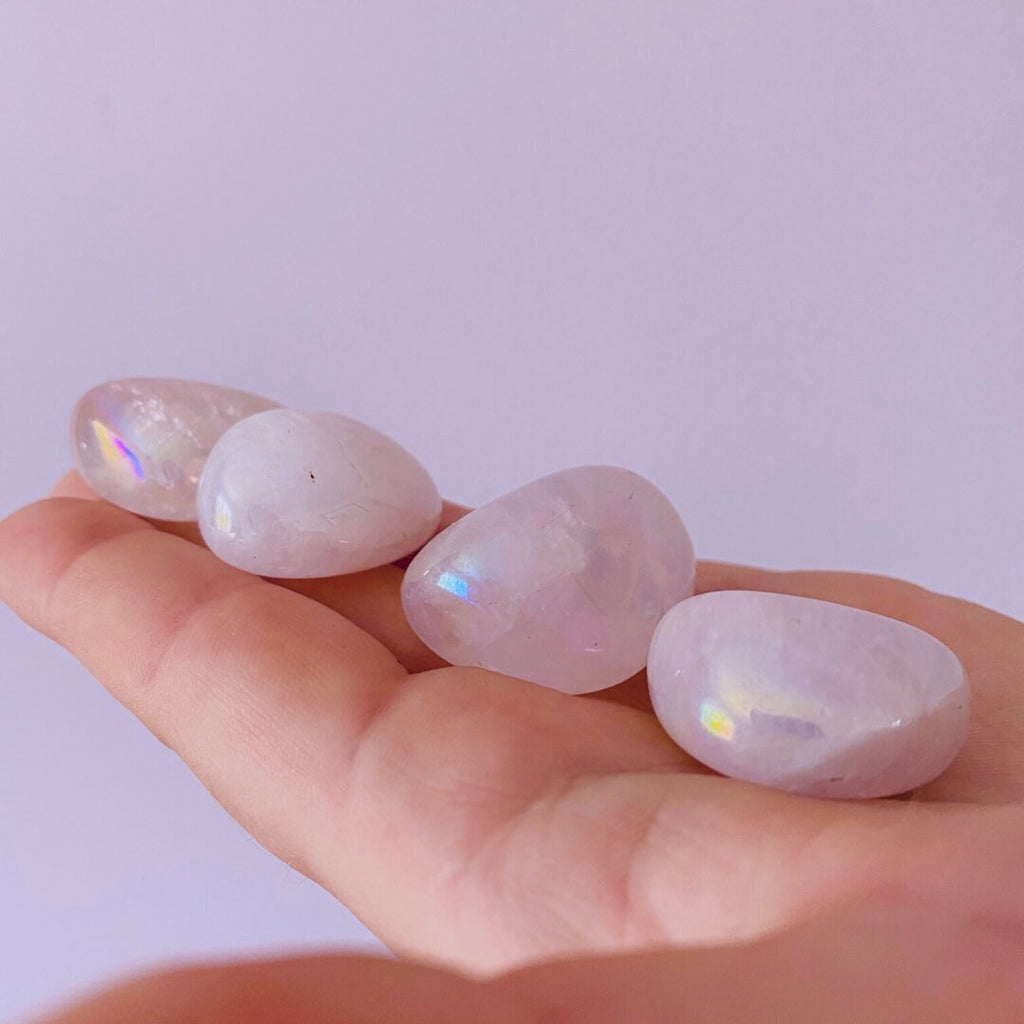 Rose Aura Quartz Tumblestones / Encourages Self Love & Unconditional Love / Uplifts Us / Good For Body Image Issues, Abuse, Rejection - Premium  from My Store - Just £5.50! Shop now at Lumi Gemstones