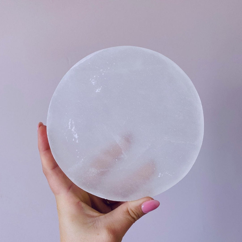 Selenite Large Cleansing & Charging Crystal Plate / Helps You To Deal With Abuse / Good For Sex Drive / Good For Acne, Psoriasis, Eczema - Premium  from My Store - Just £29.95! Shop now at Lumi Gemstones