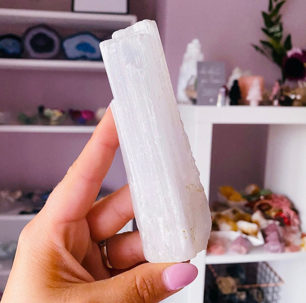 Large Selenite Crystal Cleansing Sticks / Helps You To Deal With Abuse / Good For A Balanced Sex Drive / Good For Acne, Psoriasis & Eczema - Premium  from My Store - Just £6.95! Shop now at Lumi Gemstones