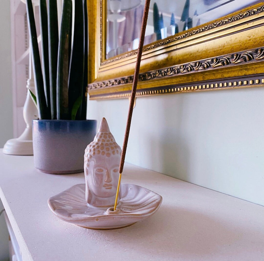 Ceramic Buddha Incense Stick & Cone Holder With Free Incense Cones / Incense Stick Holder / Incense Sticks, Incense Cones / Home Fragrance - Premium  from My Store - Just £12.50! Shop now at Lumi Gemstones