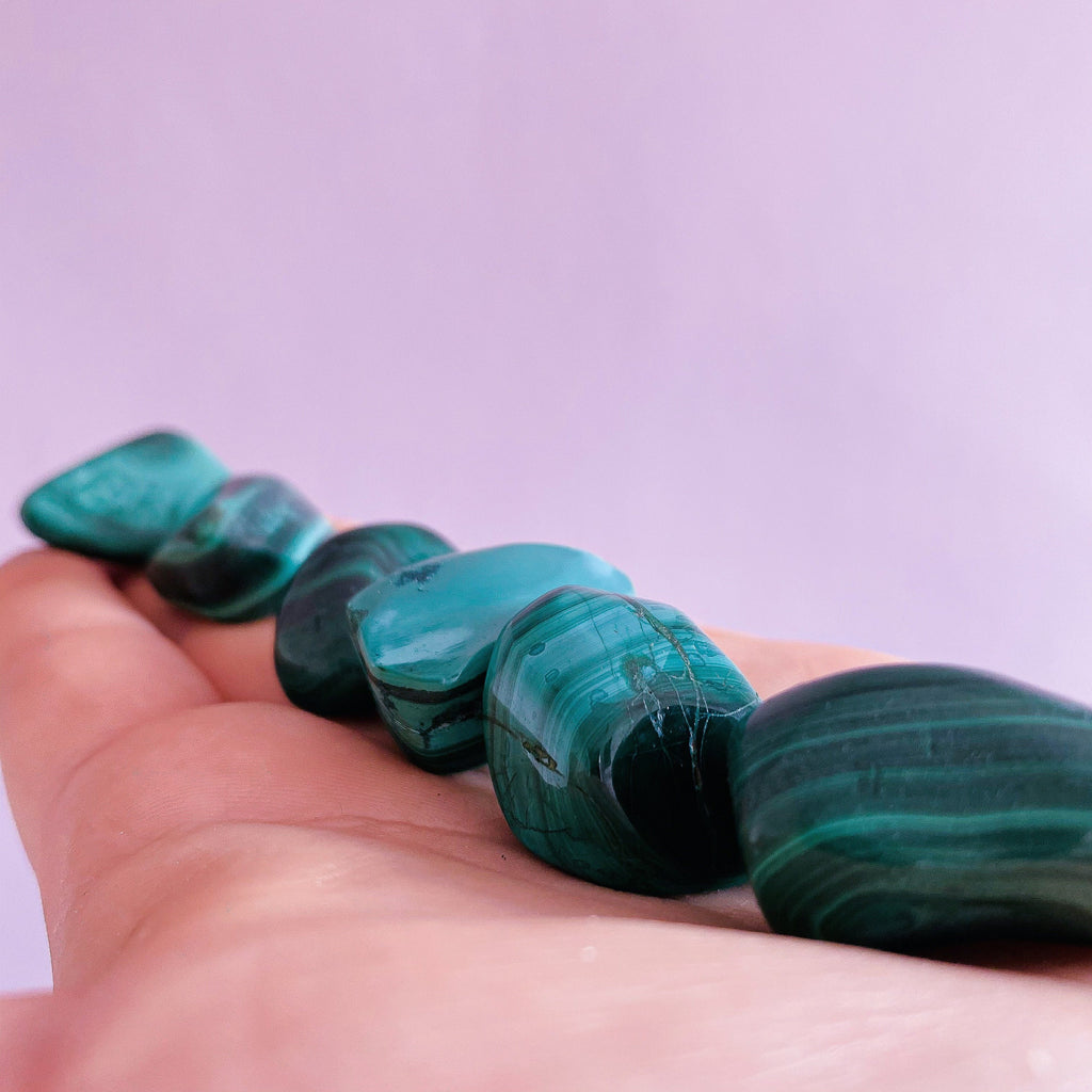 Malachite Crystal Tumblestones / Removes Negative Energy / Manifesting Intention Setting Crystal / ‘The Crystal Of Transformation’ - Premium  from My Store - Just £7.95! Shop now at Lumi Gemstones