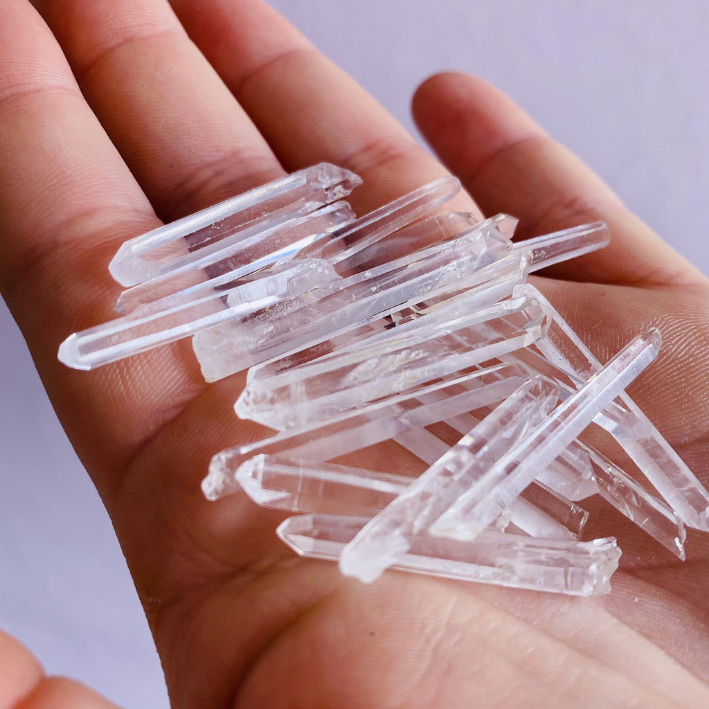 Lemurian Quartz Needle Crystal Raw Points / The Master Healer / Amplifies Intention & Energy / Protects Against Negativity / Crystal Grids - Premium  from My Store - Just £6.50! Shop now at Lumi Gemstones