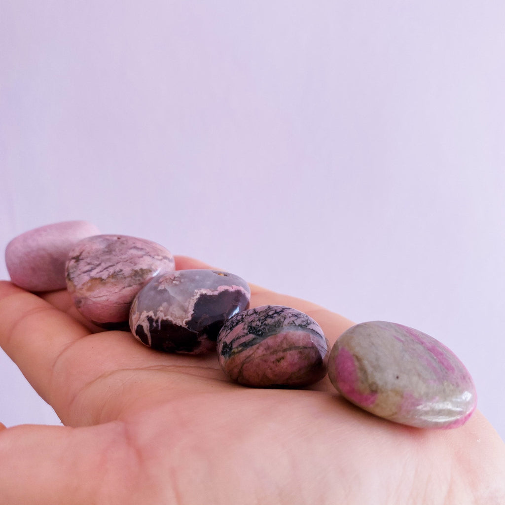Rhodonite Large Crystal Tumblestones / Clears Emotional Scars & Lets You Move Forward / Mental Balance / Good For ME, Schizophrenia - Premium  from My Store - Just £5.50! Shop now at Lumi Gemstones