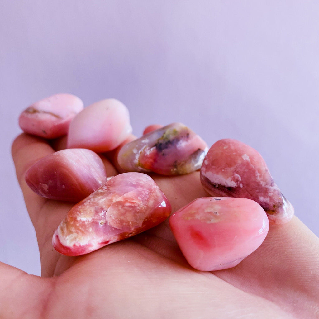 High Grade Pink Opal Crystal Tumblestones / Balances Emotions / Fills Aura With Happiness And Tranquility / Helps Kids With Trouble Sleeping - Premium  from My Store - Just £10.50! Shop now at Lumi Gemstones