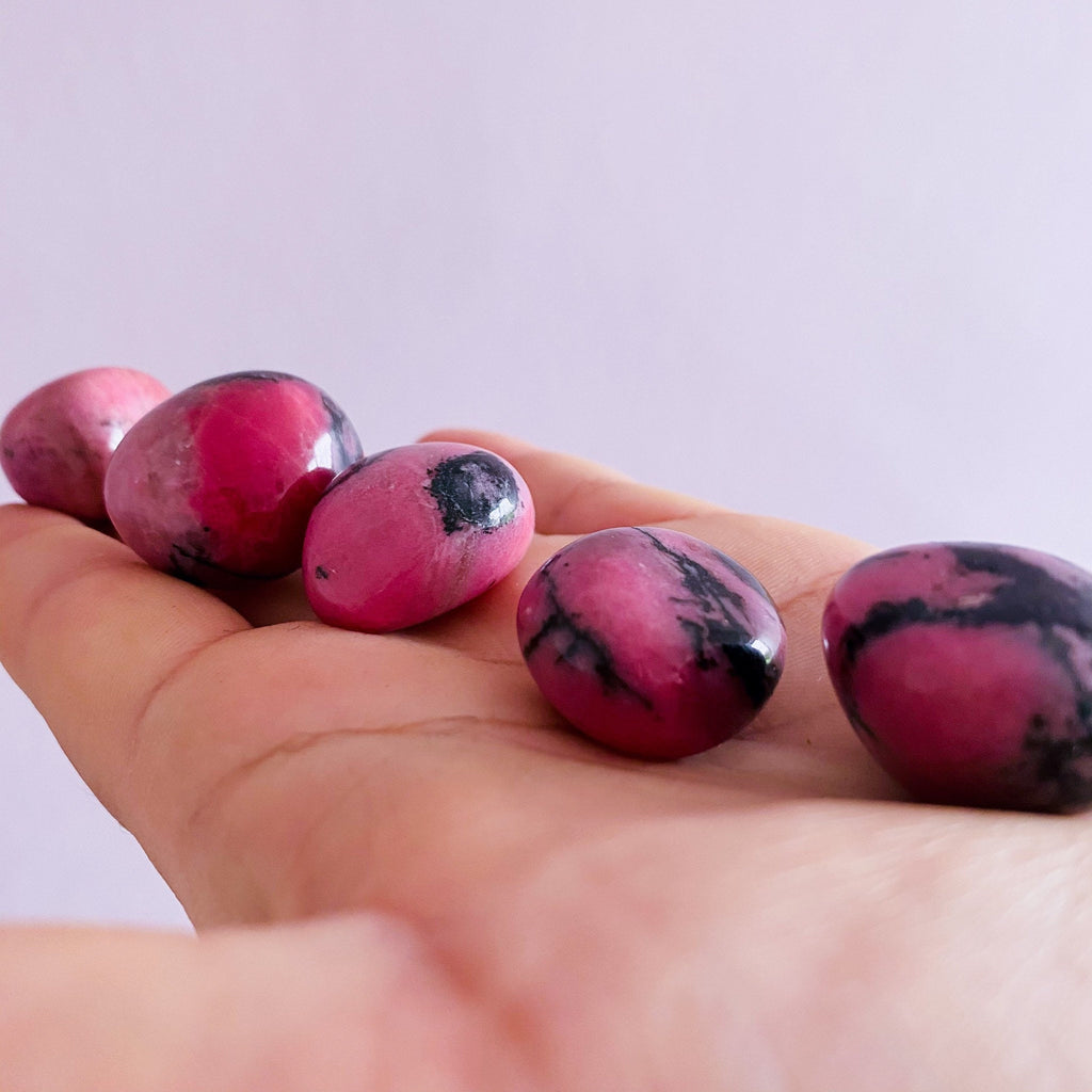 Rhodonite Grade A Crystal Polished Tumbles / Clears Emotional Scars & Lets You Move Forward / Mental Balance / Good For ME, Schizophrenia - Premium  from My Store - Just £5.95! Shop now at Lumi Gemstones