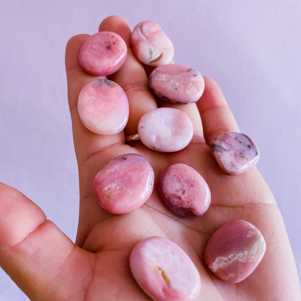 High Grade Pink Opal Crystal Cabochons / Balances Emotions / Fills Aura With Happiness And Tranquility / Helps Kids With Trouble Sleeping - Premium  from My Store - Just £7.50! Shop now at Lumi Gemstones