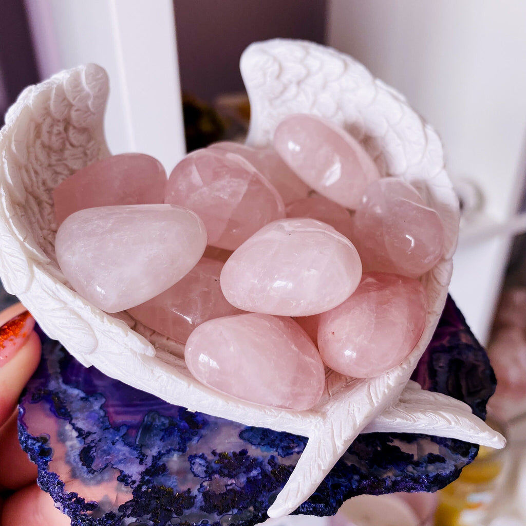 Rose Quartz Crystal Love Hearts / Encourages Self Love, Unconditional Love, Reduces Anxiety, Worries & Stress / The Crystal Of Love / Gift - Premium  from My Store - Just £7.50! Shop now at Lumi Gemstones