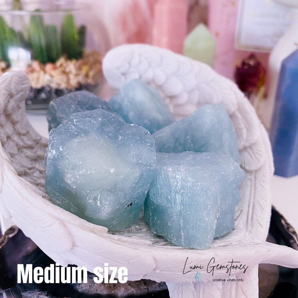Aquamarine Large & Medium Raw Rough Crystals / Discourages Miscarriage / Quietens A Busy Mind / Reduces Stress / Increases Courage - Premium  from My Store - Just £9.95! Shop now at Lumi Gemstones