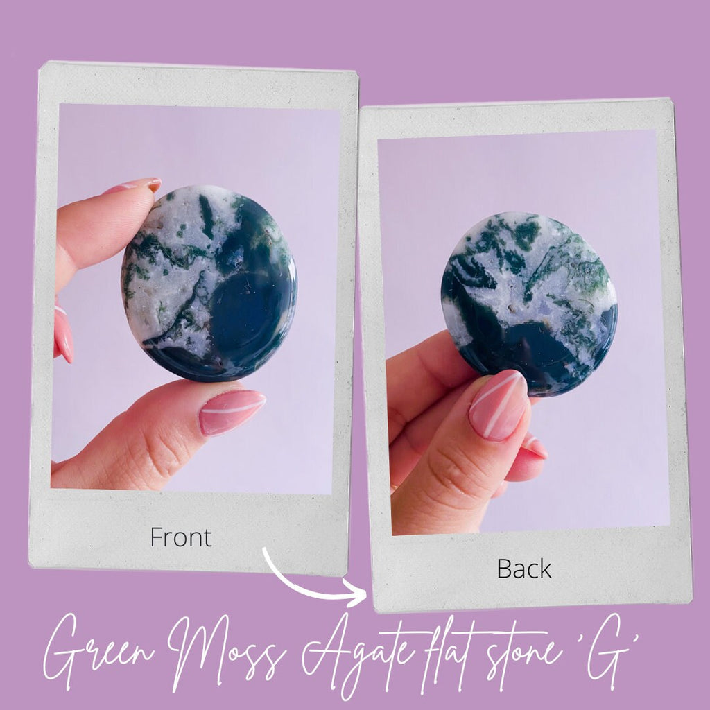 Green Moss Agate Choose Your Own Crystal Flat Stones / For New Beginnings / Refreshes The Soul / Improves Self Esteem / Reduces Depression - Premium  from My Store - Just £13.50! Shop now at Lumi Gemstones