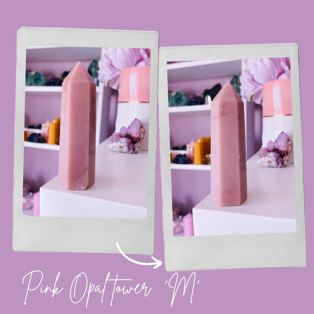 Pink Opal High Grade Large Crystal Towers / Balances Emotions / Fills Aura With Happiness And Tranquility / Helps Kids With Trouble Sleeping - Premium  from My Store - Just £21! Shop now at Lumi Gemstones