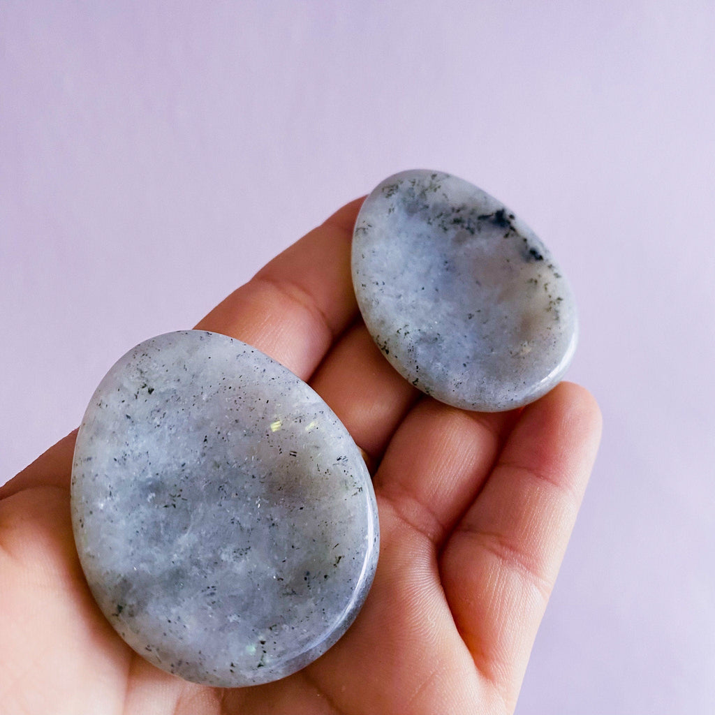 Labradorite Crystal Palm Thumb Stones / Helps Transformation & Change, Inspires You To Achieve Your Dreams / Uplifts Your Mood - Premium  from My Store - Just £12! Shop now at Lumi Gemstones