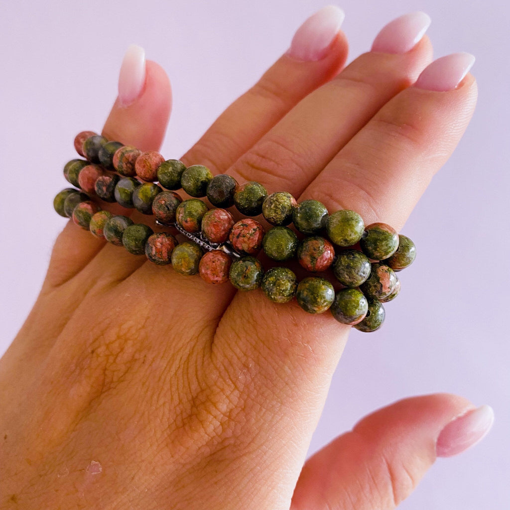 Unakite Jasper Crystal Bead Bracelets / Balances The Emotional Body / A Great Healer For The Body & Mind / Nurturing, Loving, Compassionate - Premium  from My Store - Just £12.50! Shop now at Lumi Gemstones