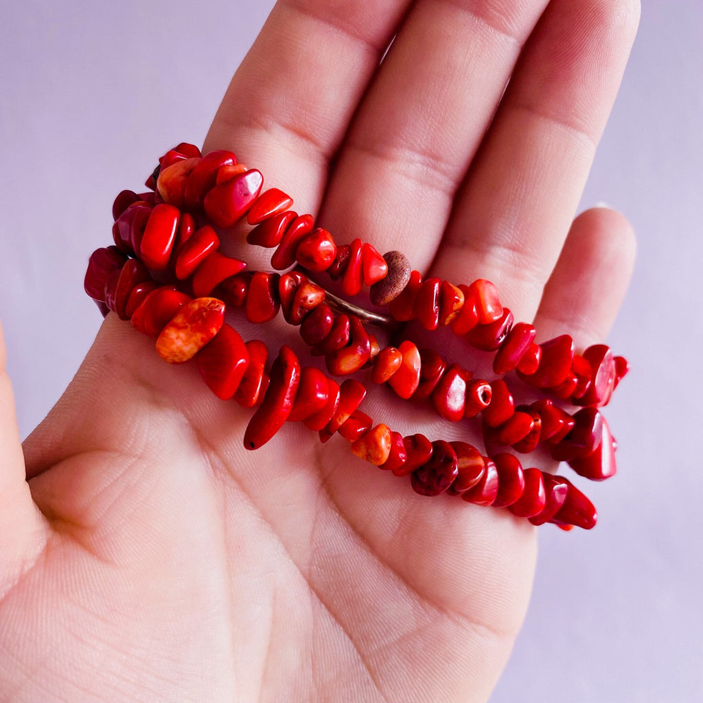 Sea Bamboo Coral Chip Bracelets / Banishes Fear, Nervousness, Anxiety & Nightmares / Tames Wild Tempers, Rages, Compulsive Disorders - Premium  from My Store - Just £7.95! Shop now at Lumi Gemstones