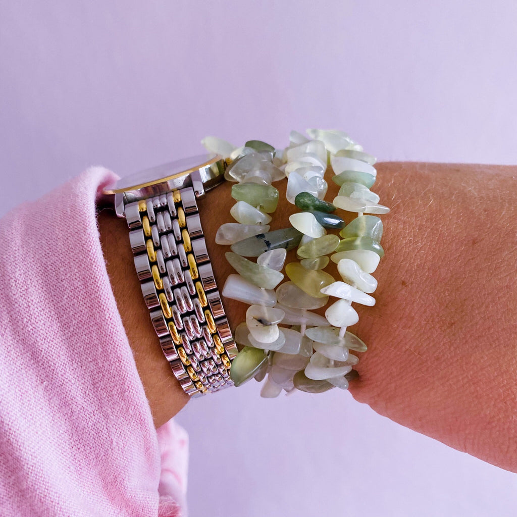New Jade (Serpentine) Crystal Chip Bracelets / Shows You Your True Purpose In Life / Encourages You To Just 'Do You' & Be Yourself - Premium  from My Store - Just £5.95! Shop now at Lumi Gemstones