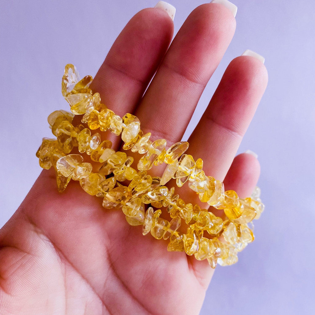 Citrine Sunshine Crystal Chip Bracelets / ‘The Money Stone’ Great For Business Owners / The ‘Happy Stone’ For Joy, Abundance & Wealth - Premium  from My Store - Just £8.95! Shop now at Lumi Gemstones