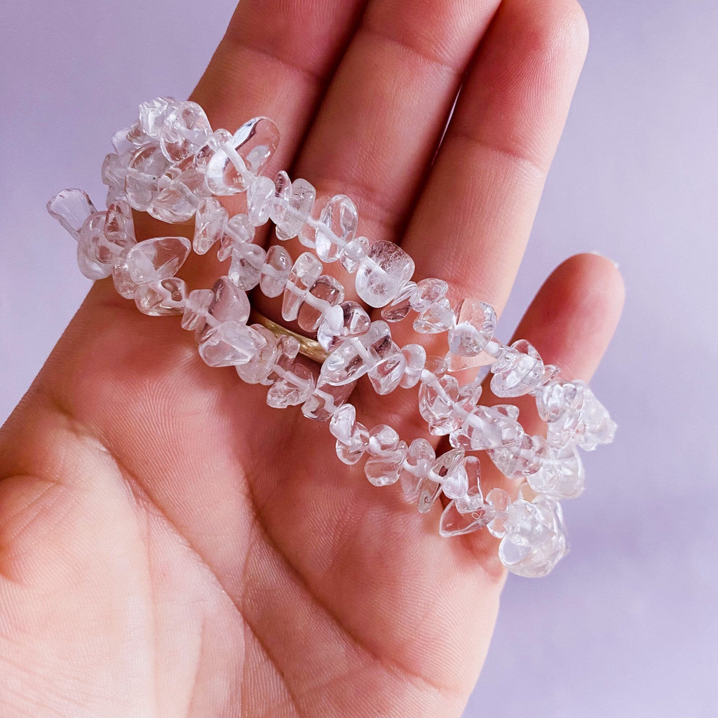 Extra Quality Clear Quartz Crystal Chip Bracelets / ‘The Master Healer’ / Amplifies Intention & Energy / Protects Against Negativity - Premium  from My Store - Just £5.50! Shop now at Lumi Gemstones