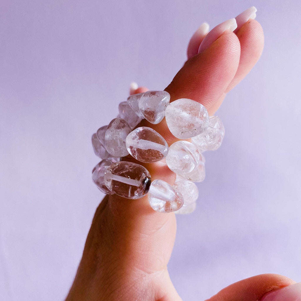 Clear Quartz Crystal Tumblestone Bracelets / ‘The Master Healer’ / Amplifies Intention & Energy / Protects Against Negativity - Premium  from My Store - Just £7.50! Shop now at Lumi Gemstones