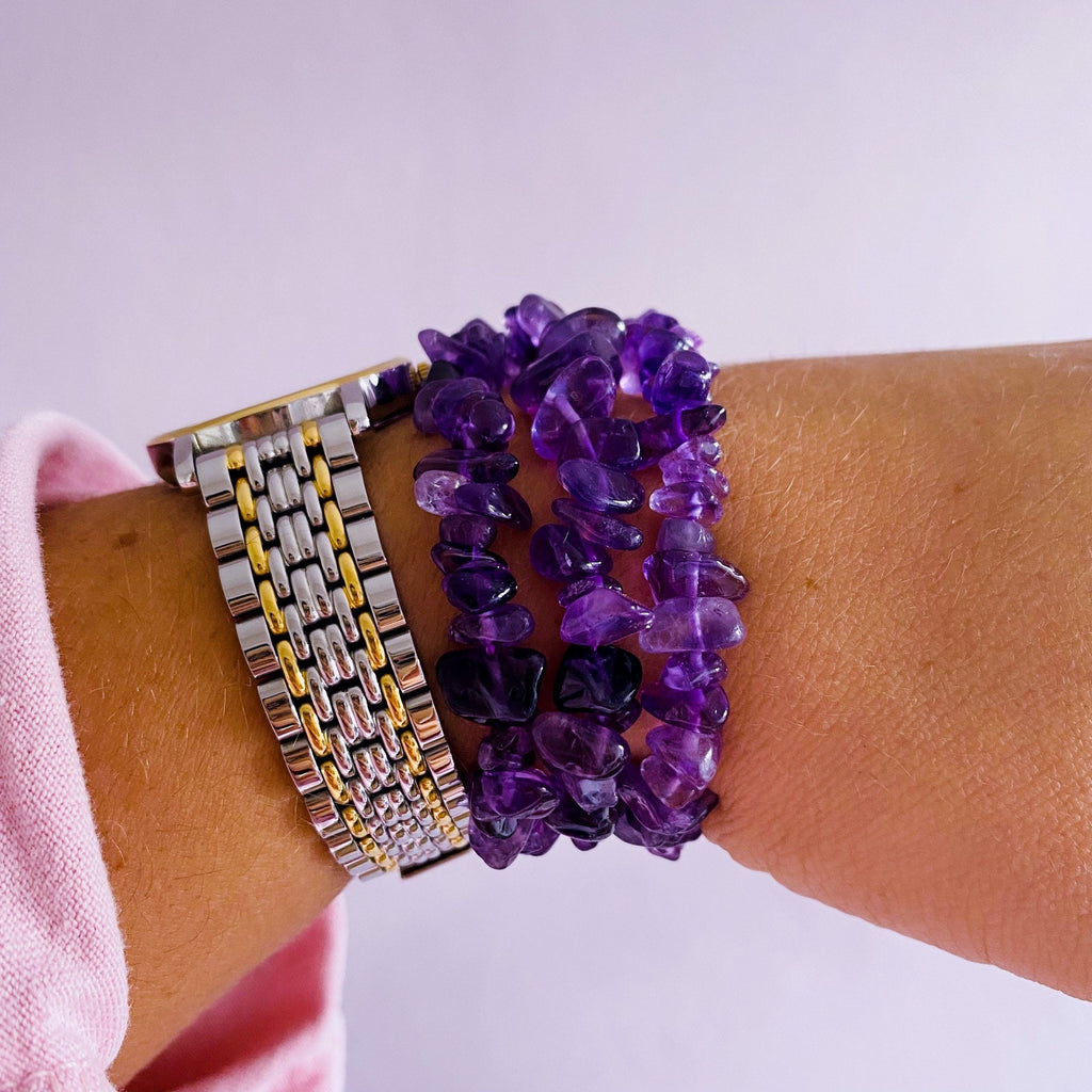 Juicy Amethyst Crystal Chip Bracelets / Great Healer, Good For Anxiety & Claming / Good For Sleeping Troubles / Great For Migraines - Premium  from My Store - Just £5.95! Shop now at Lumi Gemstones