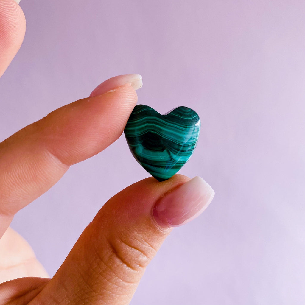 Malachite Crystal Mini Hearts / Removes Negative Energy / Manifesting Intention Setting Crystal / ‘The Crystal Of Transformation’ - Premium  from My Store - Just £12! Shop now at Lumi Gemstones