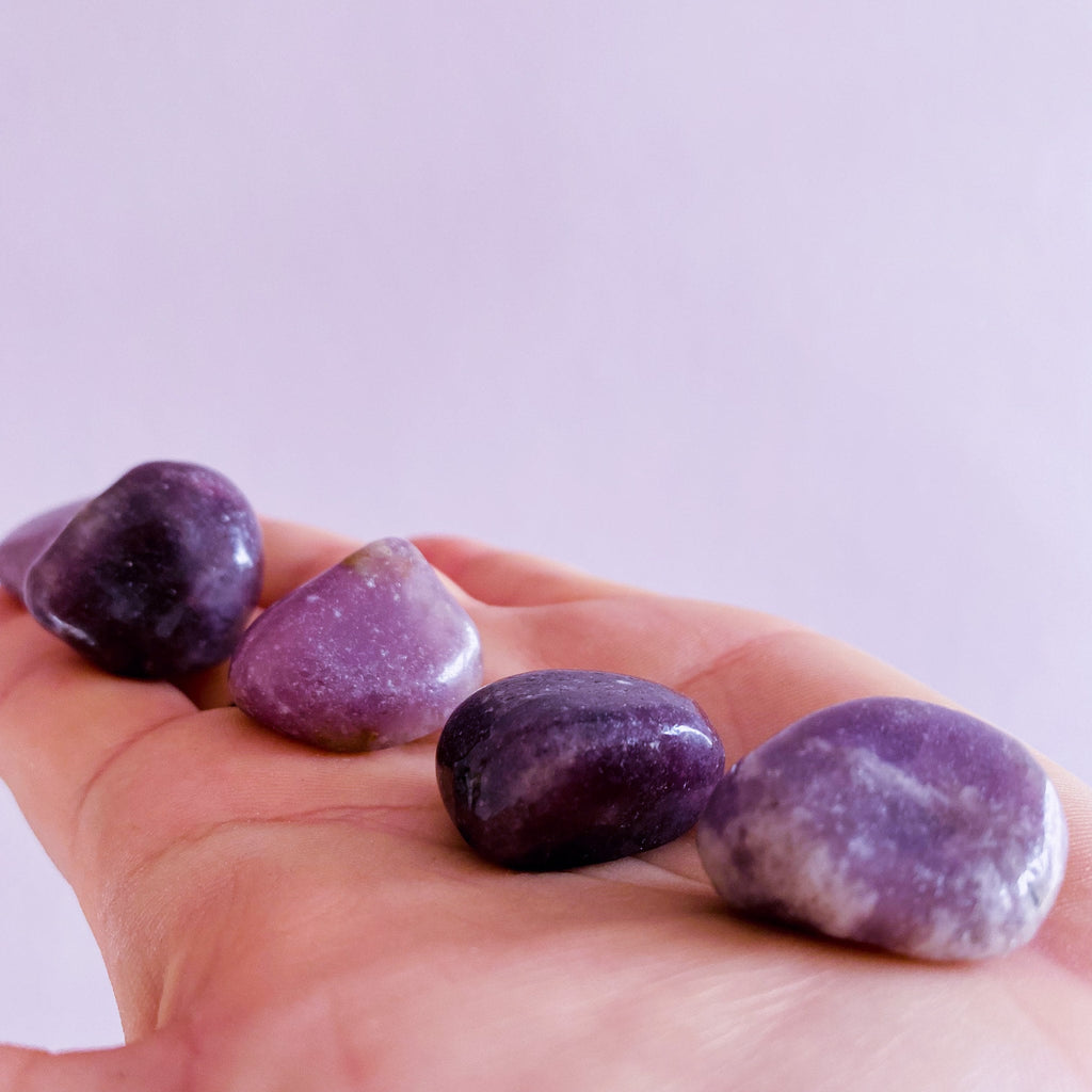 Lepidolite Crystal Tumblestones / Mood Stabiliser, Increases Tranquility & Calmness During Stress / Helps Reduce Anxiety / Anxiety Crystal