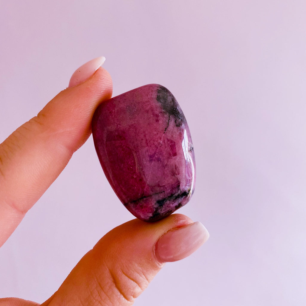 XL Rhodonite Grade A Crystal Polished Tumbles / Clears Emotional Scars & Lets You Move Forward / Mental Balance / Good For ME, Schizophrenia - Premium  from My Store - Just £14.95! Shop now at Lumi Gemstones