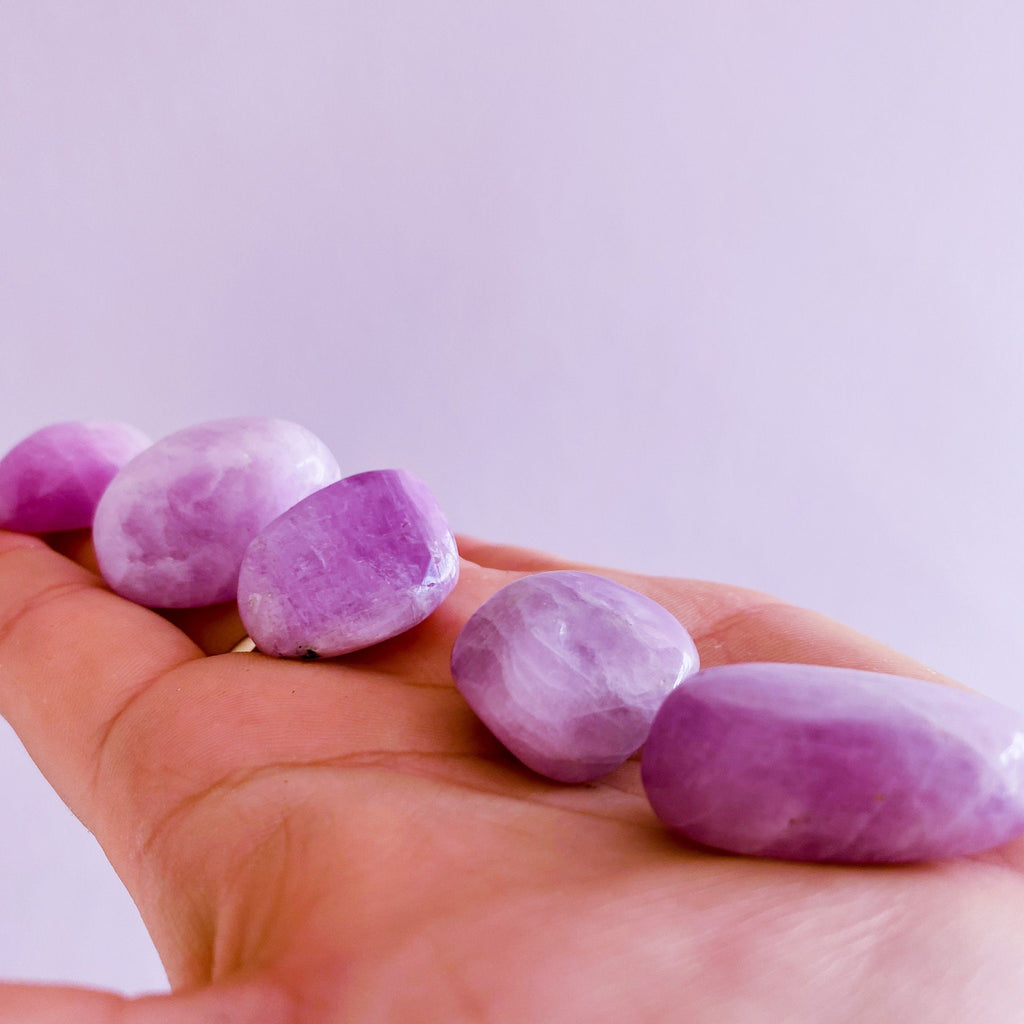 Kunzite Medium Crystal Tumblestones / Connects You To The Universe / Reduces Stress, Depression & Panic Attacks / Encourages Self Expression - Premium  from My Store - Just £15.95! Shop now at Lumi Gemstones