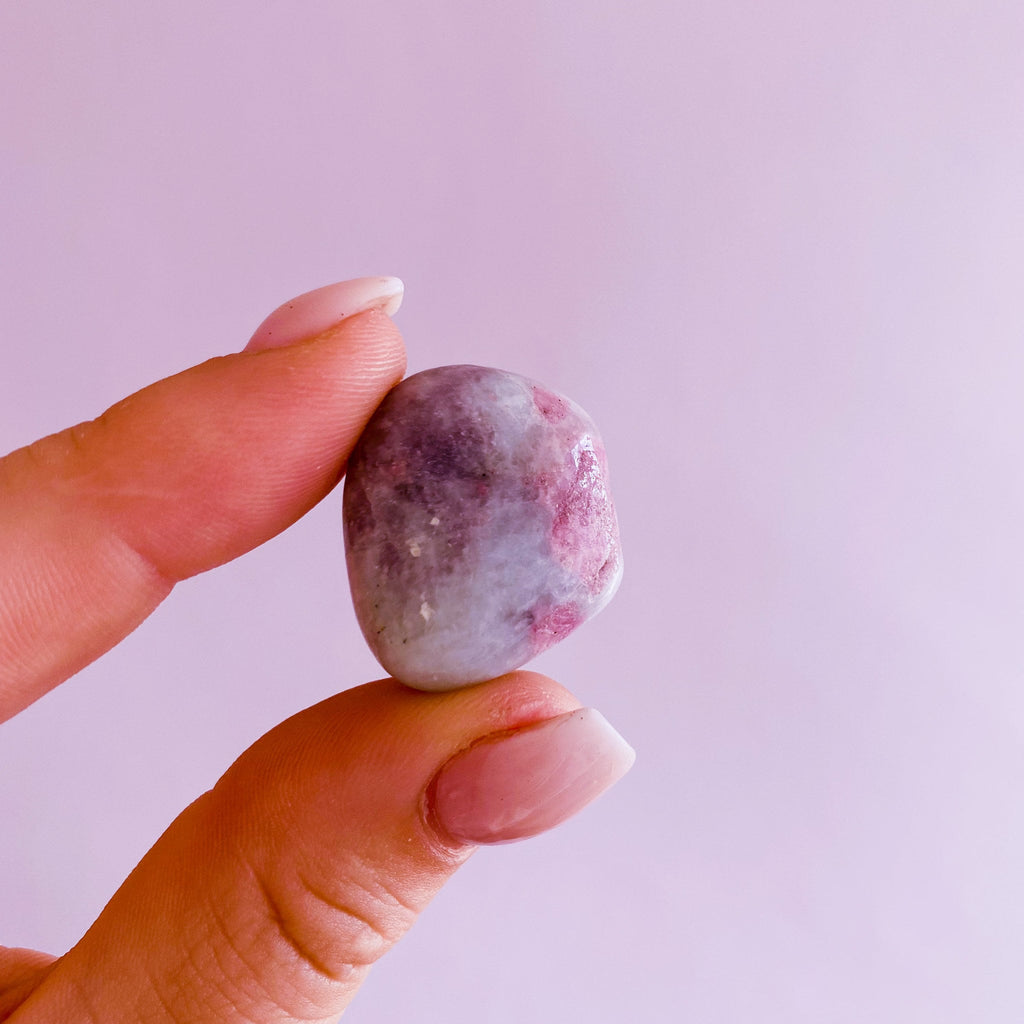 Pink Tourmaline Rubellite Lepidolite Crystal Tumblestones / Encourages Love, Compassion, Calmness, Gentleness, Spirituality / Helps Puberty - Premium  from My Store - Just £9.95! Shop now at Lumi Gemstones