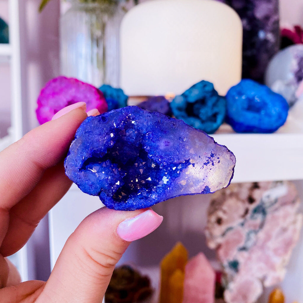 Dyed Quartz Geode Crystal Caves - Pink, Purple, Green + Blue / Purify Negativity, Enhance Concentration & Positivity / Calms Atmosphere - Premium  from My Store - Just £9! Shop now at Lumi Gemstones