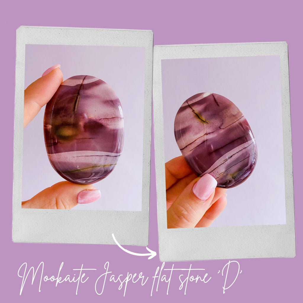 Mookaite Jasper Crystal Flat Palm Stones / Heals Deep Emotional Wounds / Helps Depression / Brings Peace / Helps You Accept Change - Premium  from My Store - Just £22! Shop now at Lumi Gemstones