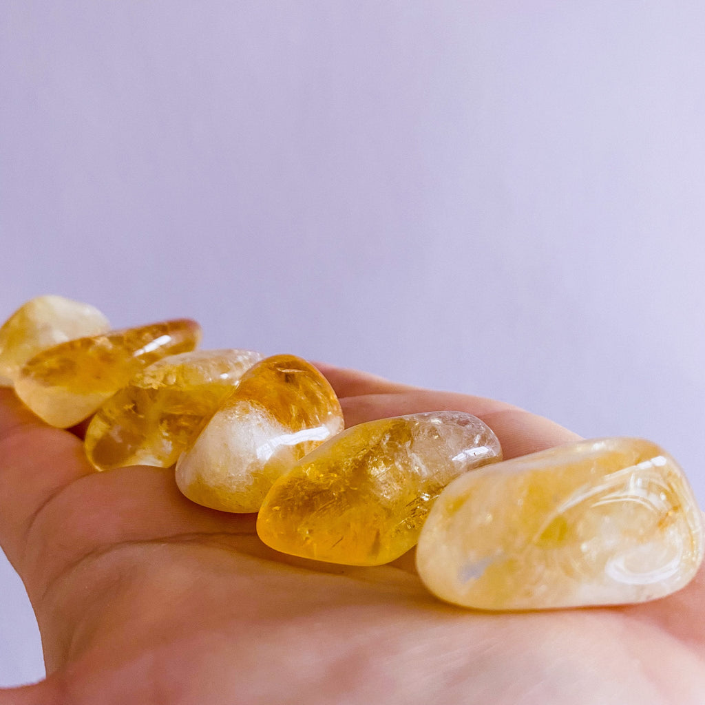 Heated Citrine High Grade Brazilian Tumblestone Crystals / Money Stone, Great For Business Owners / Happy Stone / Joy, Abundance & Wealth - Premium  from My Store - Just £4.95! Shop now at Lumi Gemstones