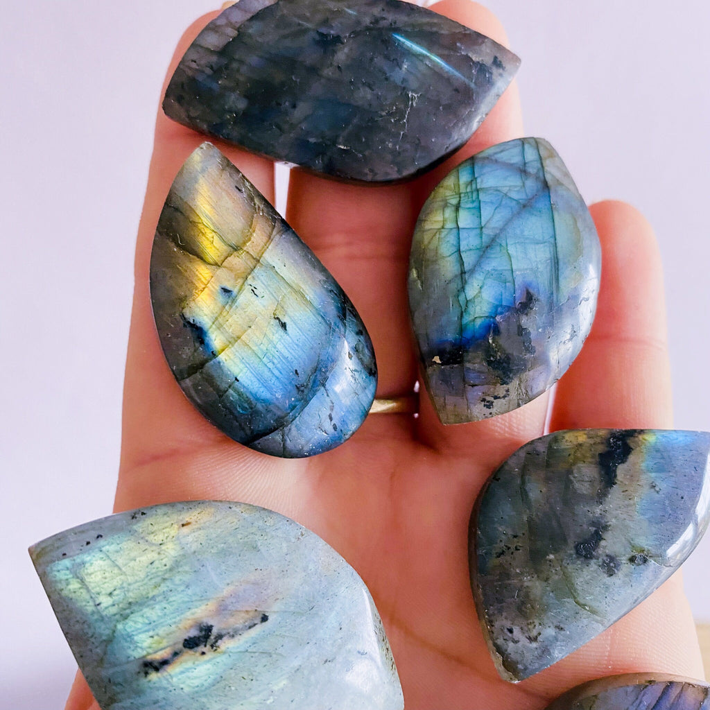 Super Flashy Labradorite Crystal Gemstone Leaves / Transformation & Change, Inspires You To Achieve Your Dreams / Uplifts Your Mood - Premium  from My Store - Just £11! Shop now at Lumi Gemstones