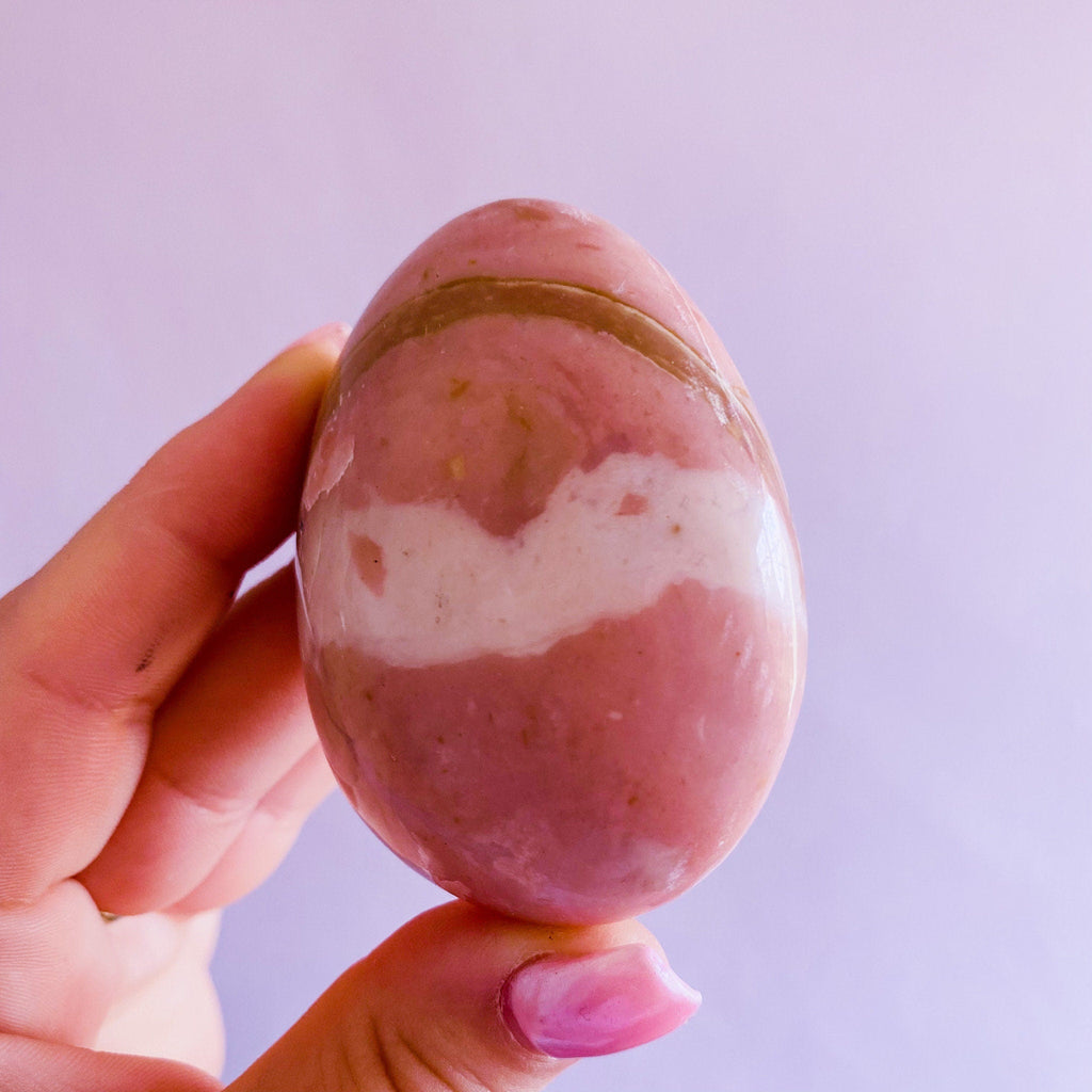 2) Large Pink Opal Crystal Palm Stone / Balances Emotions / Fills Aura With Happiness And Tranquility / Helps Kids With Trouble Sleeping - Premium  from My Store - Just £30! Shop now at Lumi Gemstones