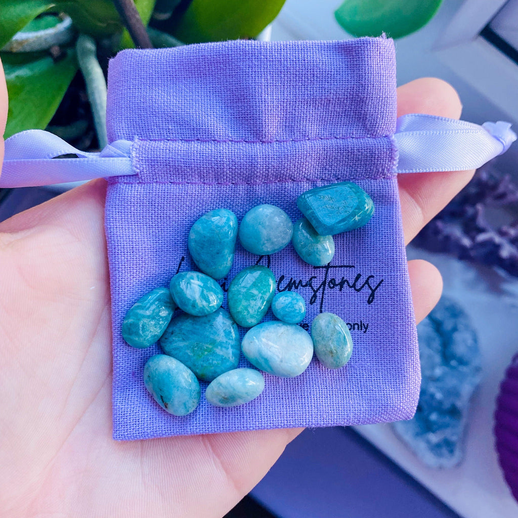 20g Of Amazonite Mini Crystals / Calming, Soothing, Calms Bad Tempers, Allows You To Express True Thoughts & Feelings / Provides Harmony - Premium  from My Store - Just £2.50! Shop now at Lumi Gemstones