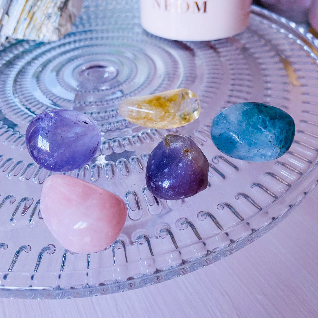 Helping Anxiety Crystal Gift Kit / Absorbs Anxiety, Reduces Stress, Tension / Turns Negative Energy Into Positive / Crystal Healing Kit - Premium  from My Store - Just £16! Shop now at Lumi Gemstones