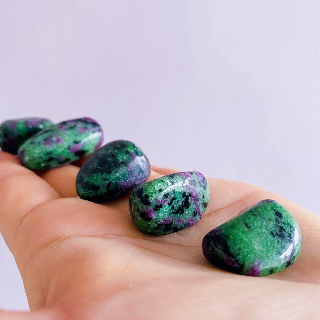 Ruby In Zoisite Crystal Tumblestones / Alleviates Grief, Defeat, Despair / Reduces Panic Attacks & Claustrophobia / Helps Depression - Premium  from My Store - Just £6.95! Shop now at Lumi Gemstones