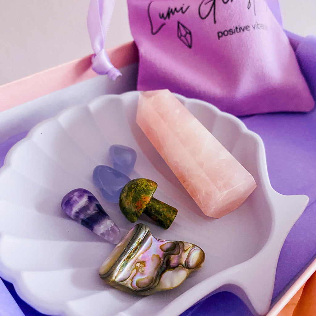 You Had Me At Hello Crystal Gift Set / Rose Quartz Tower, Unakite, Amethyst / Gift For Her, Gift, Crystal Gift Sets, Valentines Day Crystals - Premium  from My Store - Just £23! Shop now at Lumi Gemstones