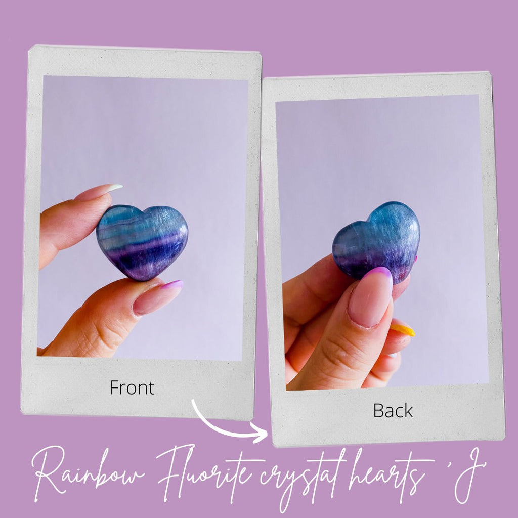 Rainbow Fluorite Crystal Pocket Love Hearts / Absorbs Anxiety, Stress & Tension / Aids Concentration / Pocket Crystal Gift, Valentines Gift - Premium  from My Store - Just £7.50! Shop now at Lumi Gemstones