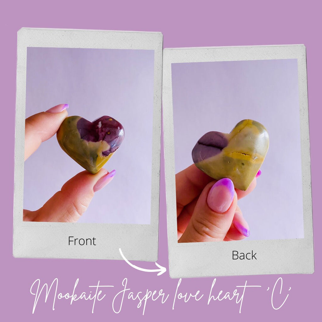 Mookaite Jasper Small Crystal Love Hearts / Heals Emotional Wounds / Helps Depression / Brings Peace / Helps You Accept Change / Root Chakra - Premium  from My Store - Just £6! Shop now at Lumi Gemstones