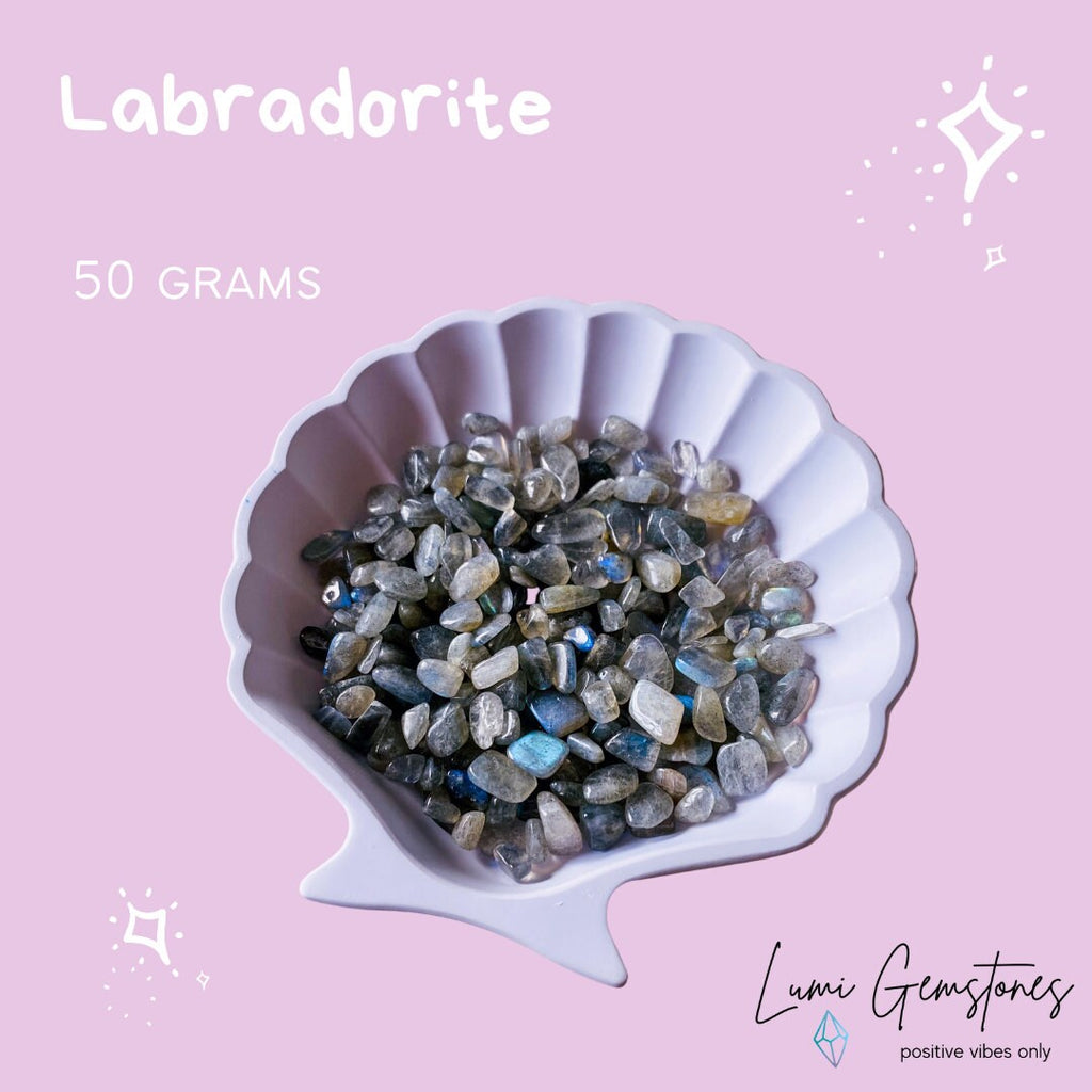 Super Flashy Labradorite Crystal Chips / Ethically Sourced / Transformation & Change, Inspire You To Achieve Your Dreams / Uplifts Your Mood - Premium  from My Store - Just £4! Shop now at Lumi Gemstones