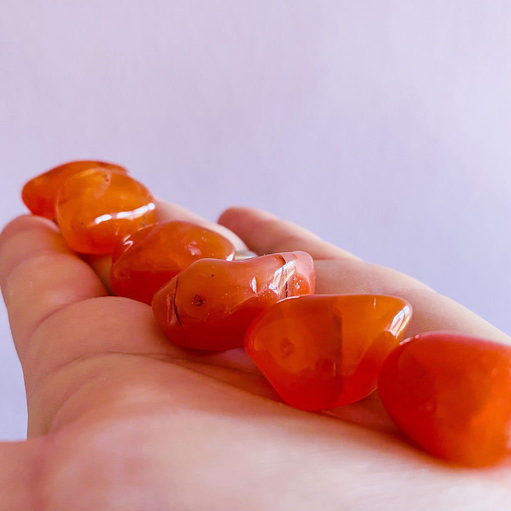 Grade A Carnelian Crystal Tumblestones / Helps With Any Type Of Abuse / Very Stabilising / Eases Worries & Anxiety / Works With Heart Chakra - Premium  from My Store - Just £4.95! Shop now at Lumi Gemstones