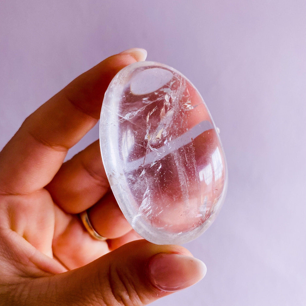 1) Clear Quartz Crystal Palm Stone / Crystal Palm Stone / 'The Master Healer’ / Amplifies Intention & Energy / Protects Against Negativity - Premium  from My Store - Just £10! Shop now at Lumi Gemstones
