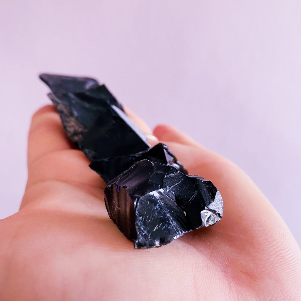 Black Obsidian Small Raw Natural Crystals / Blocks Negativity / Absorbs Tension & Stress / Discourages Drama / Brings Strength And Courage - Premium  from My Store - Just £2.95! Shop now at Lumi Gemstones