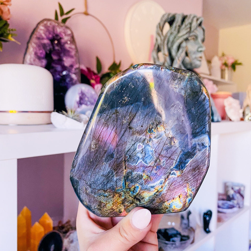 2) 1.1kg Large Sunset Labradorite Crystal Freeform / Helps Transformation & Change, Inspires You To Achieve Your Dreams / Uplifts Your Mood - Premium  from My Store - Just £169! Shop now at Lumi Gemstones