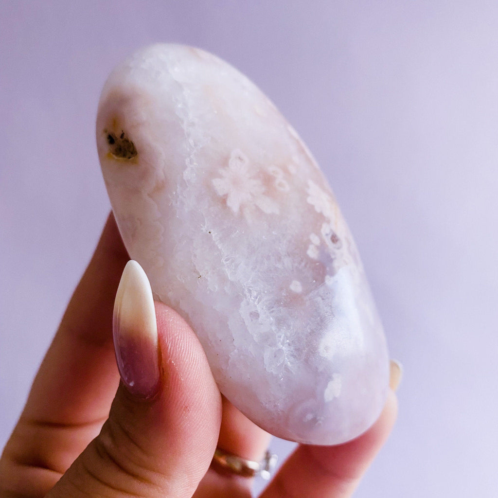 1) Flower Blossom Agate Crystal Palm Stone / Manifestation & Self Growth / Feminine Energy / Good For Entrepreneurs Wanting To Flourish - Premium  from My Store - Just £15! Shop now at Lumi Gemstones